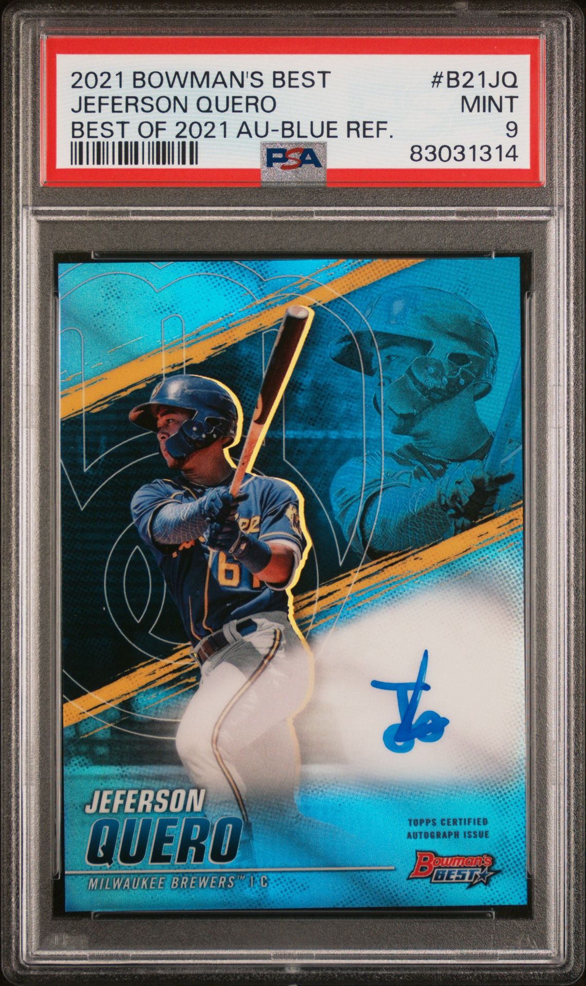 2021 Bowman's Best Best Of 2021 Autographs Jeferson Quero #B21Jq (Best Of 2021 Au-Blue Ref.) Mint 9 front