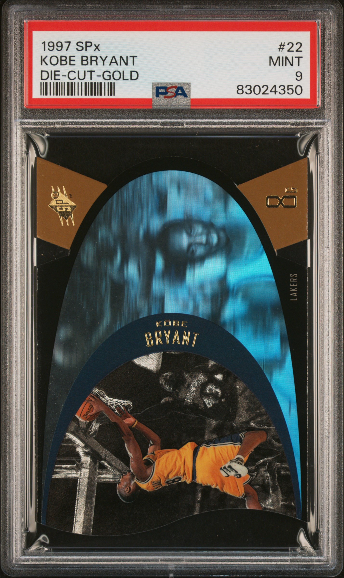 1997-98 Upper Deck SPx Die-Cut Gold #22 Kobe Bryant - PSA MINT 9