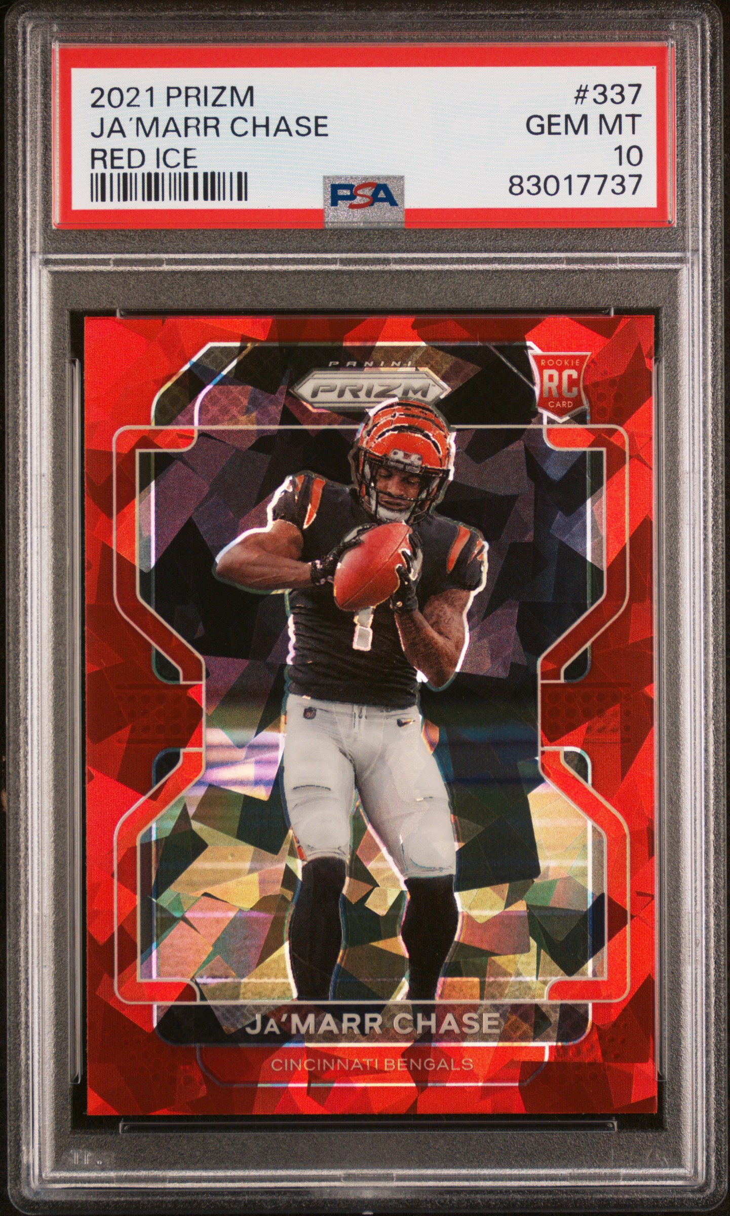 2021 PANINI PRIZM #337 Ja’MARR CHASE RED ICE