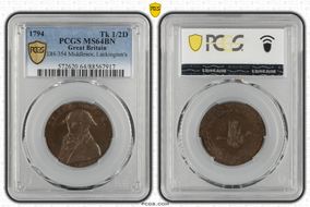 1794 Tk 1/2D DH-354 Middlesex, Lackington's MS64BN