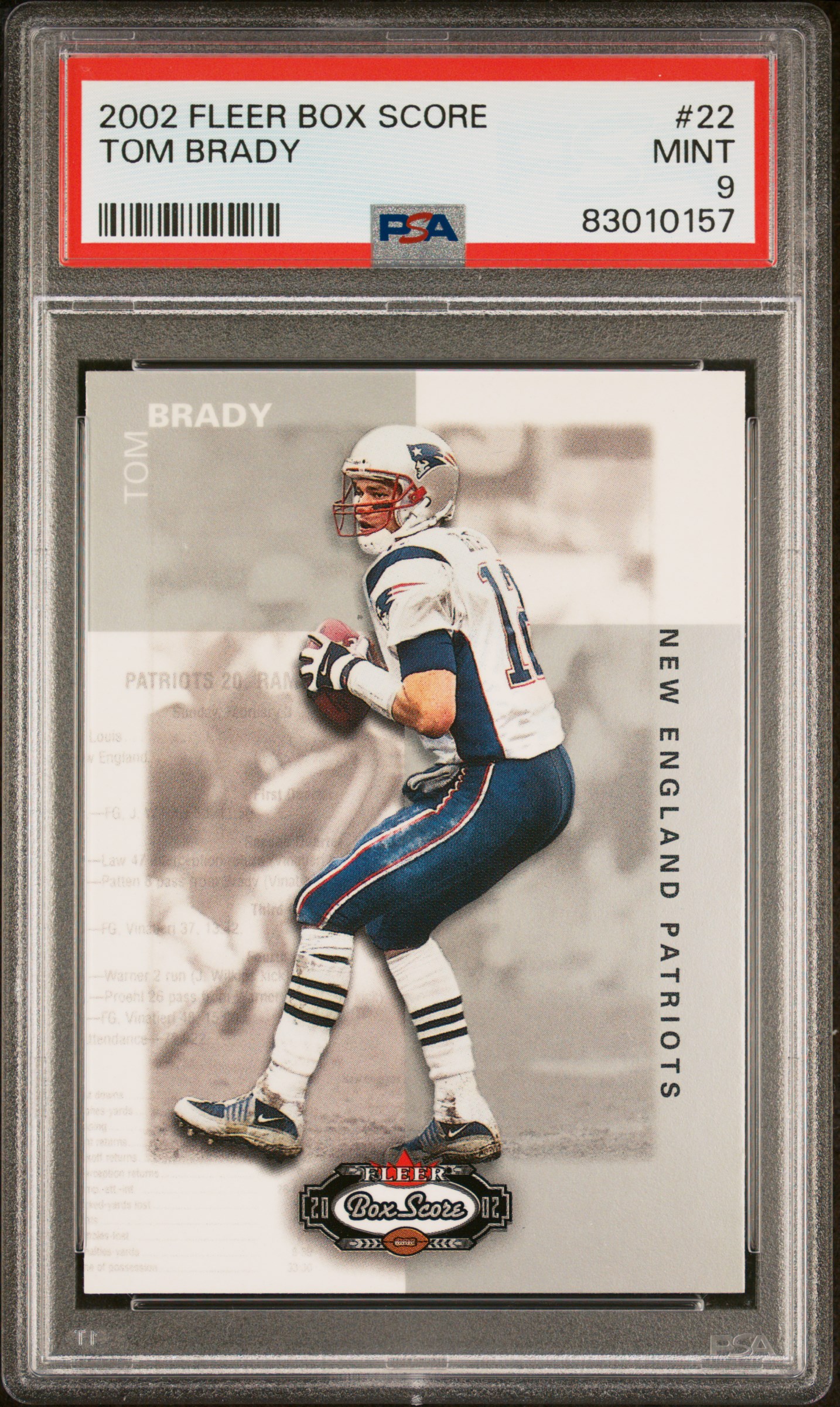 2002 FLEER BOX SCORE #22 TOM BRADY