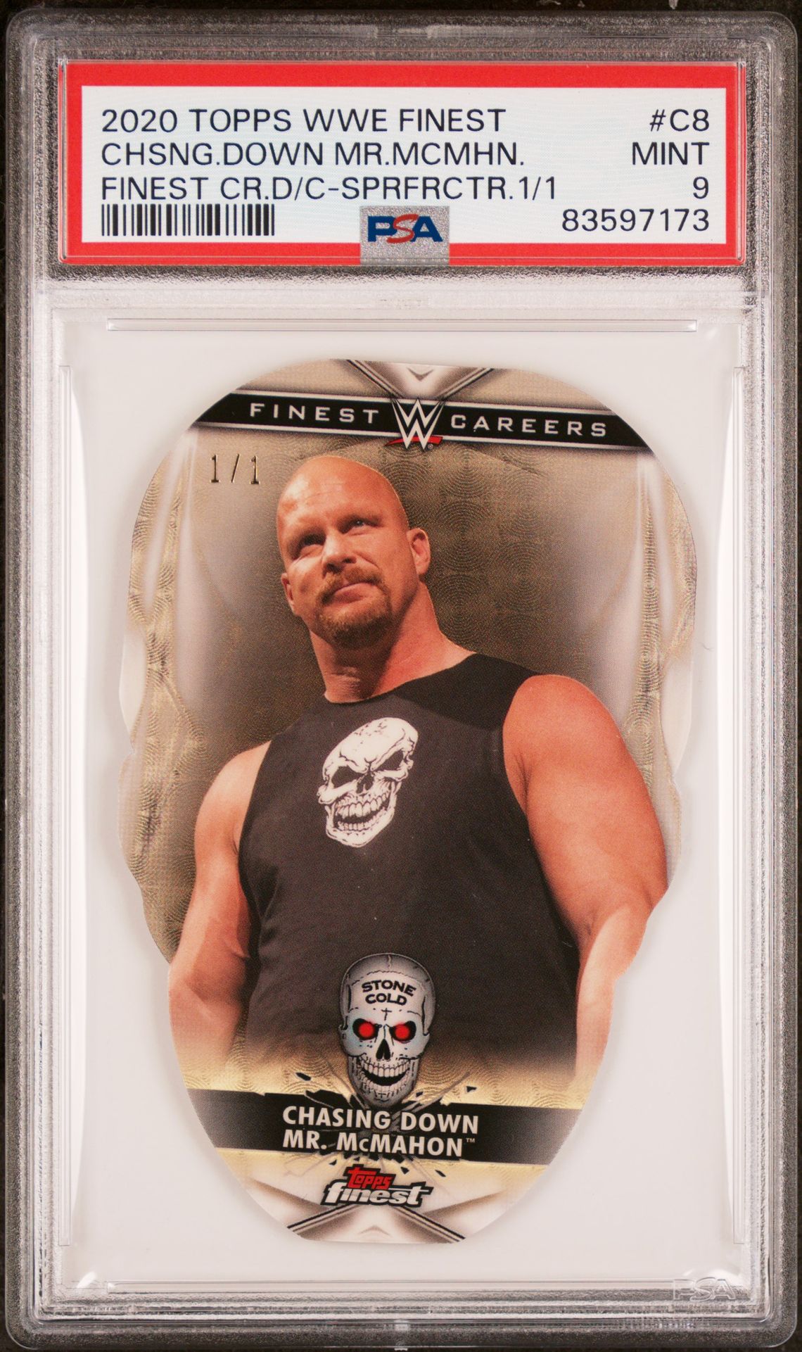 2020 Topps Wwe Finest Finest Career Die-Cuts Chsng.down Mr.mcmhn. #C8 (Finest Cr.d/C-Sprfrctr.1/1) Mint 9 front