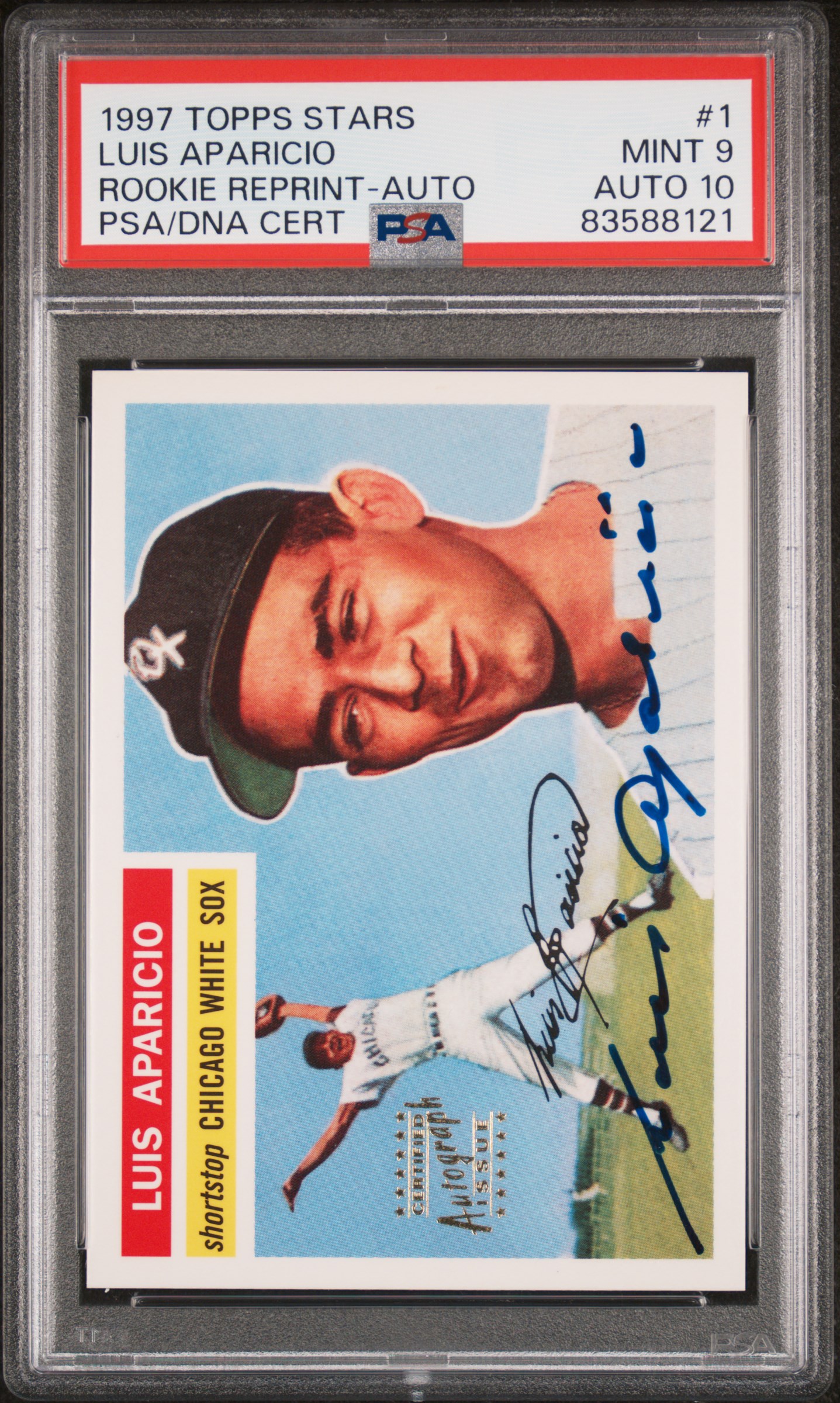 1997 TOPPS STARS ROOKIE REPRINT #1 LUIS APARICIO ROOKIE REPRINT-AUTO