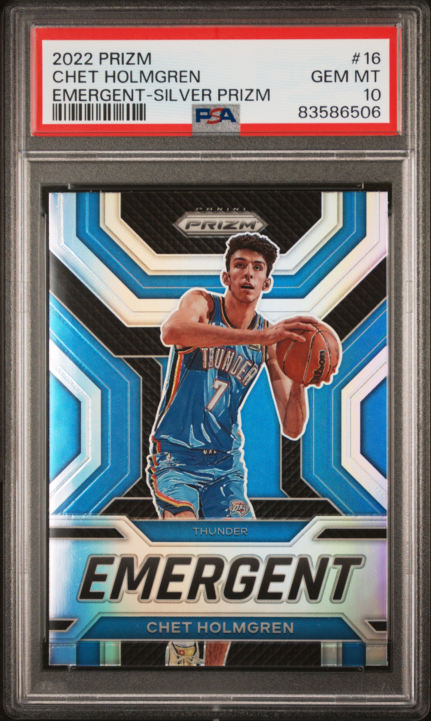 2022 PANINI PRIZM EMERGENT #16 CHET HOLMGREN EMERGENT-SILVER PRIZM