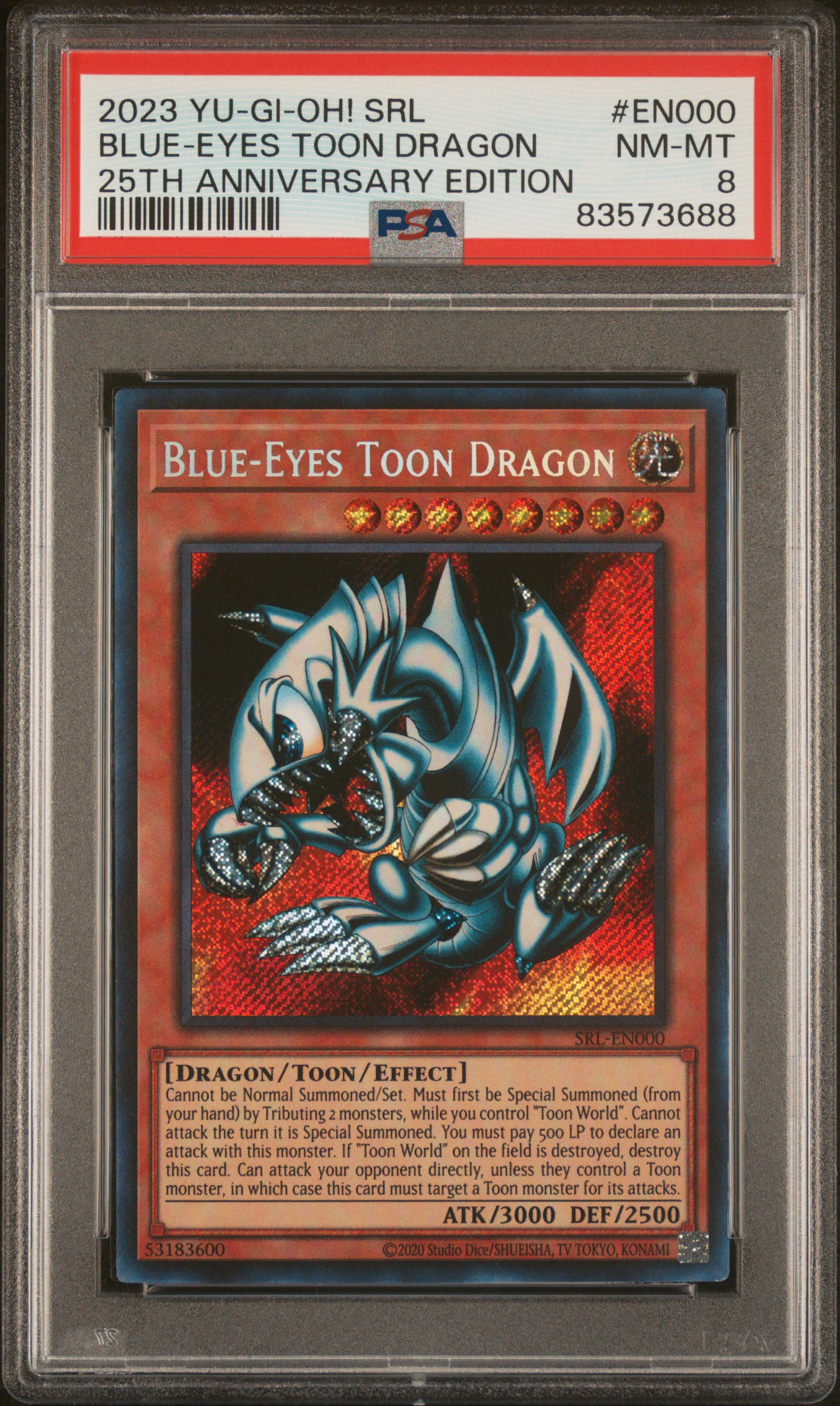 2023 YU-GI-OH! SPELL RULER 25TH ANNIVERSARY EDITION #EN000 BLUE-EYES TOON DRAGON 25TH ANNIVERSARY EDITION