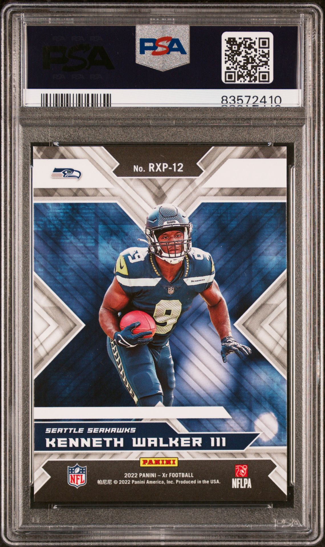 2022 Panini Xr Rookie Expose Kenneth Walker Iii #Rxp12 (Rookie Expose-Orange) Gem Mt 10 back