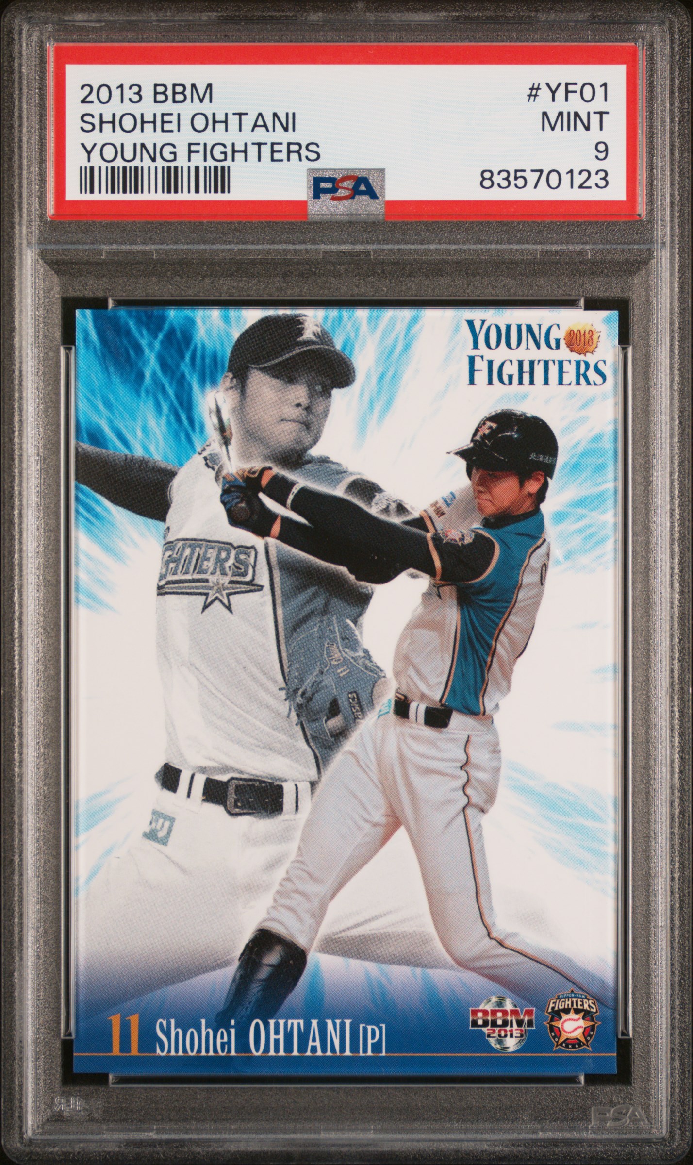 Shohei Ohtani 2013 BBM Young Fighters #YF01 Base PSA 9 Price Guide 