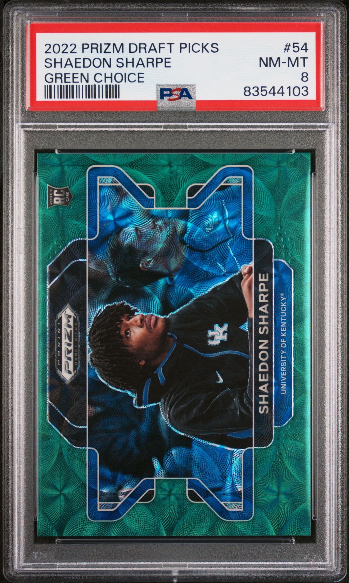 2022-23 Panini PANINI PRIZM DRAFT PICKS Green Choice Shaedon Sharpe front