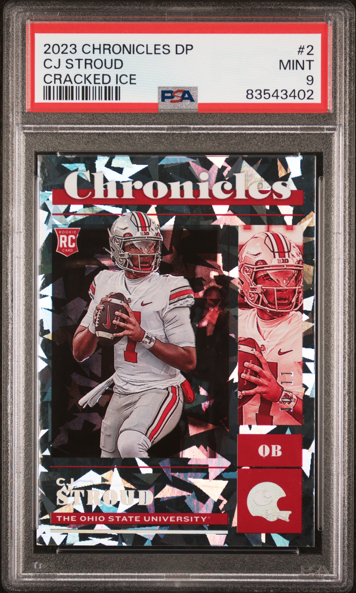 2023 PANINI CHRONICLES DRAFT PICKS #2 CJ STROUD CRACKED ICE