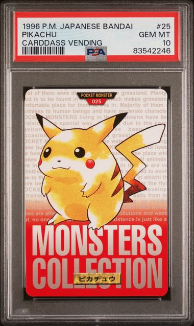 Pikachu card PSA 10, cert 83542246
