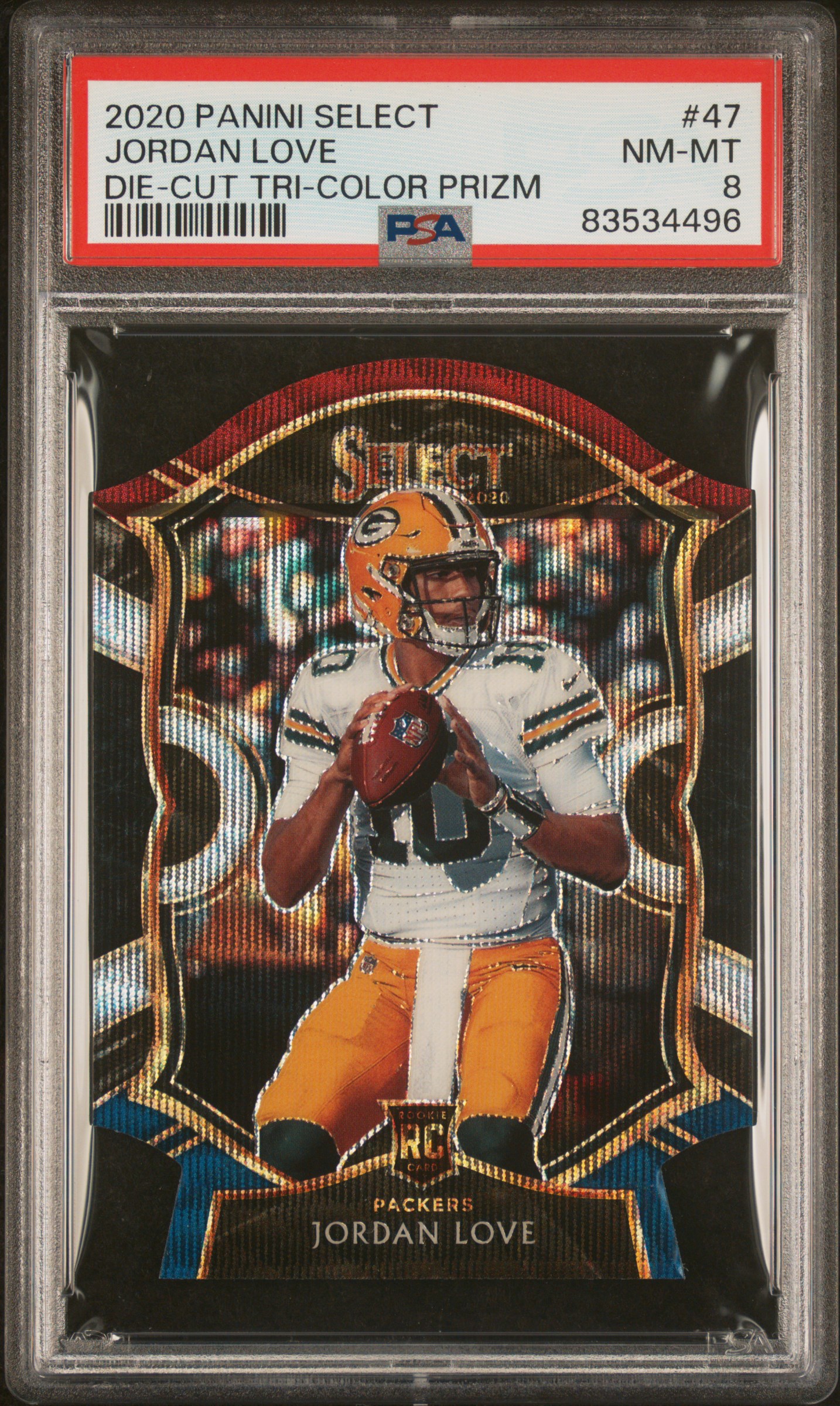 2020 PANINI SELECT #47 JORDAN LOVE DIE-CUT TRI-COLOR PRIZM