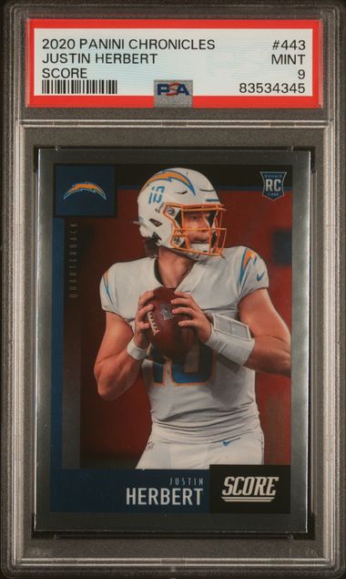 2020 Panini Chronicles SCORE #443 Justin Herbert front