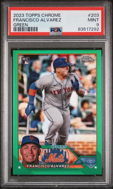 2023 Topps Topps Chrome Green Refractor #203 Alvarez front