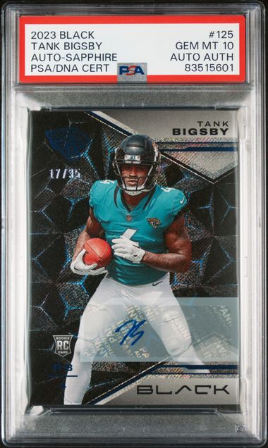 2023 Panini Black Autograph-Sapphire #125 Tank Bigsby Signed