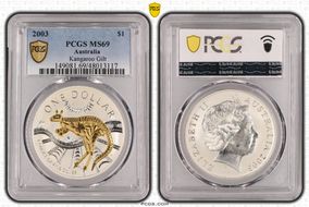 2003 $1 Kangaroo Ag Gilt MS69