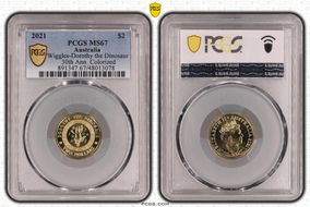 2021 $2 Wiggles-Dorothy the Dinosaur 30th Ann. Colorized MS67