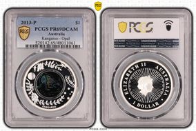 2013-P $1 Kangaroo Ag Opal PR69DCAM