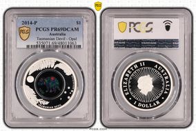 2014-P $1 Tasmanian Devil - Opal PR69DCAM