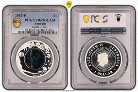 2012-P $1 Koala Ag-Opal PR69DCAM