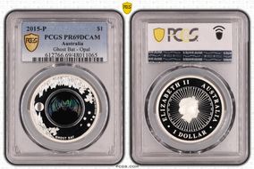 2015-P $1 Ghost Bat - Opal PR69DCAM