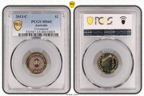 2013-C $2 Coronation Colorized MS65