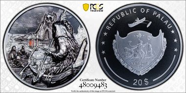 2023 $20 Charon-Ferryman of the Dead HR Black Proof First Day of Issue PR70DCAM