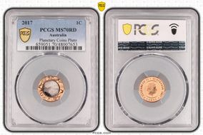 2017 1C Planetary Coins Pluto Colorized MS70RD