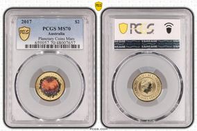 2017 $2 Planetary Coins Mars Colorized MS70