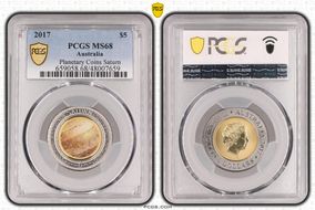 2017 $5 Planetary Coins Saturn Colorized MS68