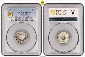 2017 5C Planetary Coins Mercury Colorized MS70