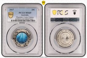 2017 20C Planetary Coins Uranus Colorized MS69