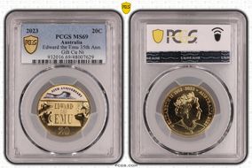 2023 20C Edward the Emu 35th Ann. Gilt CuNi MS69