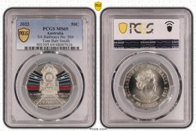 2022 50C SA Railways No. 504 Tom Barr Smith Colorized MS69