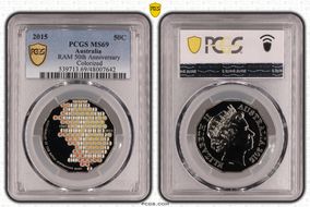 2015 50C RAM 50th Anniversary Colorized MS69