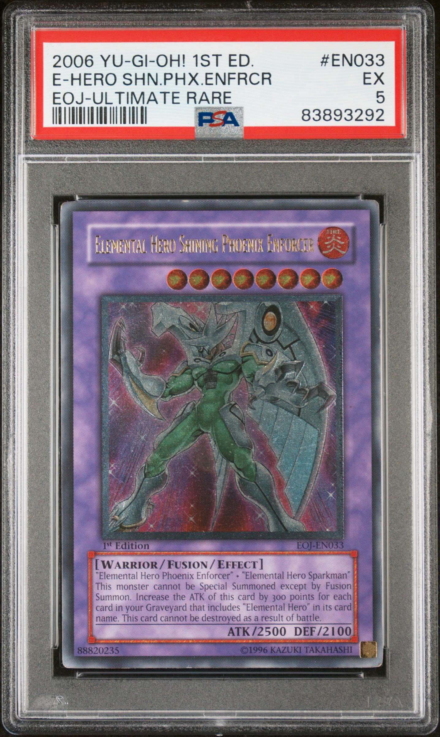 2006 YU-GI-OH! EOJ-ENEMY OF JUSTICE #EN033 E-HERO SHN.PHX.ENFRCR EOJ-ULTIMATE RARE