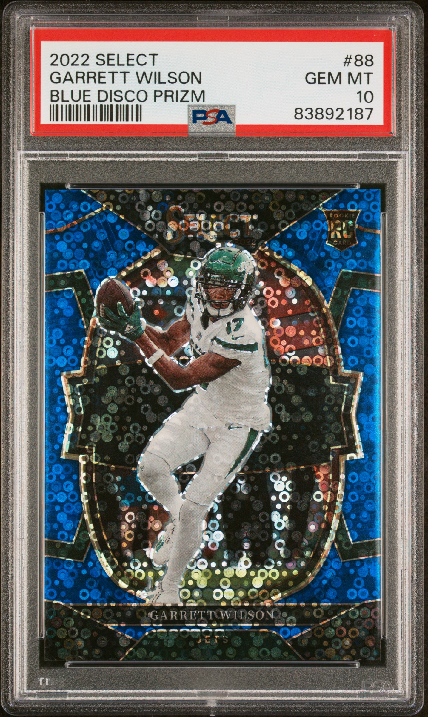 2022 PANINI SELECT #88 GARRETT WILSON BLUE DISCO PRIZM