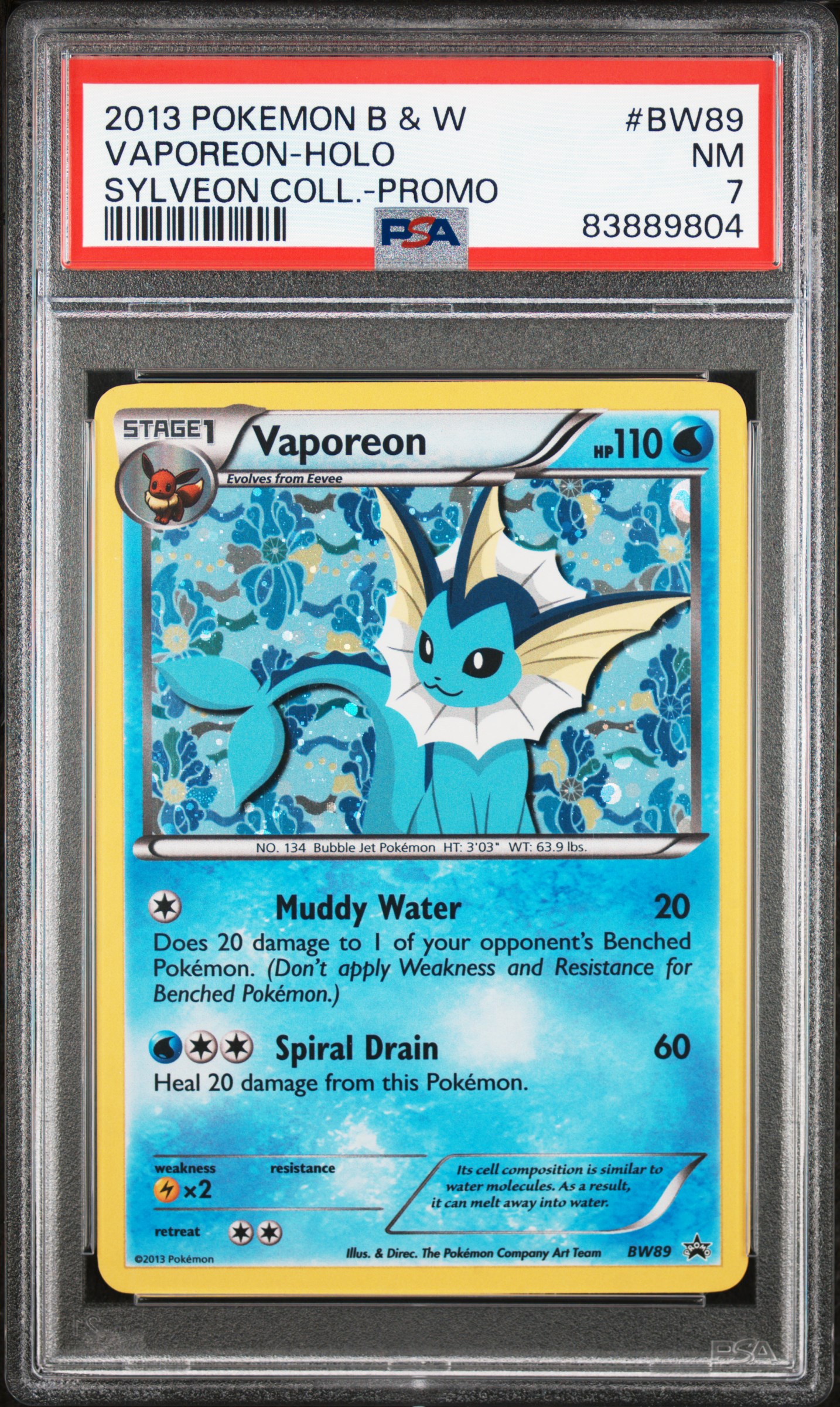 2013 POKEMON BLACK & WHITE PROMO #BW89 VAPOREON-HOLO SYLVEON COLL-PROMO