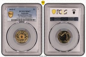 2015-C $2 Remembrance Day In Flanders Fields Colorized MS67