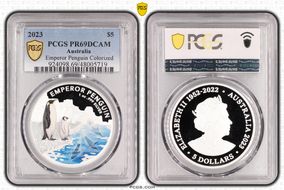 2023 $5 Emperor Penguin Colorized PR69DCAM