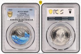 2023 50C Humpback Whale Colorized Antarctic Territory MS69