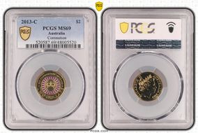 2013-C $2 Coronation Colorized MS69