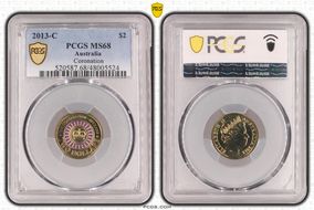 2013-C $2 Coronation Colorized MS68