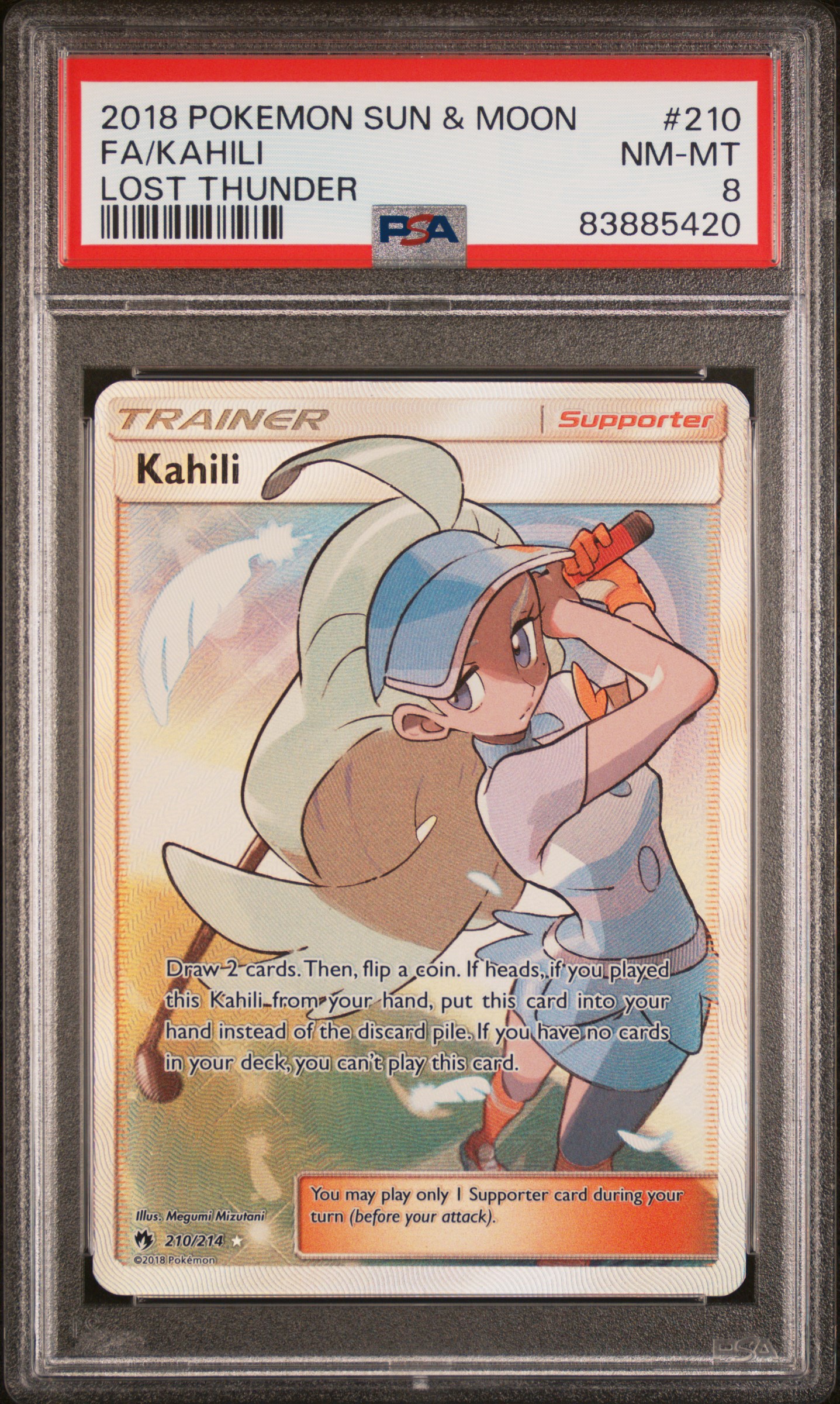 2018 POKEMON SUN & MOON LOST THUNDER #210 FA/KAHILI LOST THUNDER