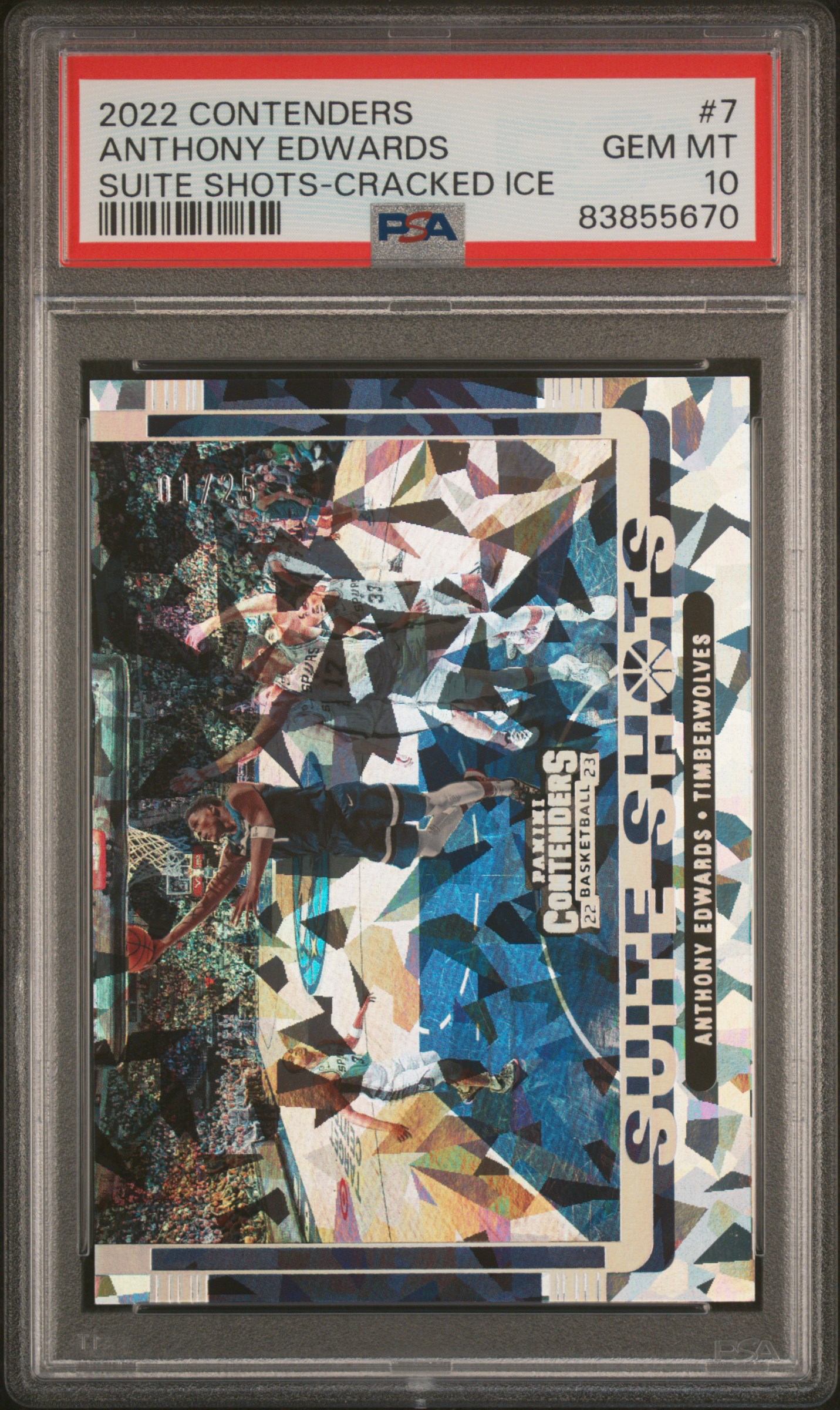 2022 PANINI CONTENDERS SUITE SHOTS #7 ANTHONY EDWARDS SUITE SHOTS-CRACKED ICE