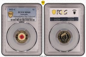 2022-C $2 Remembrance Day Colorized MS68