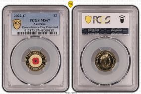 2022-C $2 Remembrance Day Colorized MS67