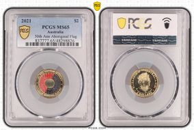 2021 $2 50th Ann Aboriginal Flag Colorized MS65