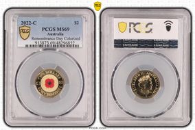 2022-C $2 Remembrance Day Colorized MS69