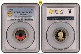 2021 $2 50th Ann Aboriginal Flag Colorized PR69DCAM