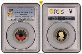 2021 $2 50th Ann Aboriginal Flag Colorized PR70DCAM